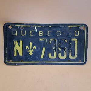 1960 Quebec Licence Plate